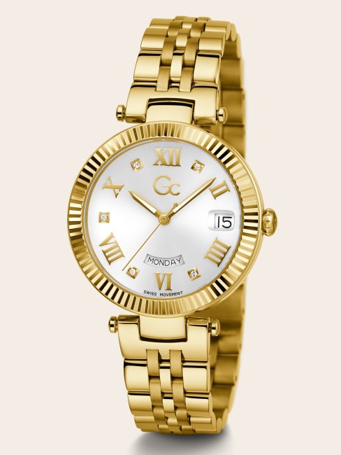 Montre Guess En Or Rose Et Calendrier à Quartz Gc