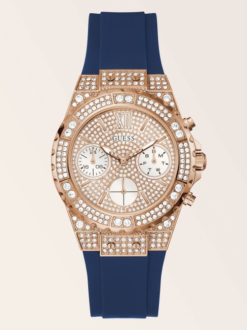 Montre Multifonction Guess En Or Rose Et Cristaux