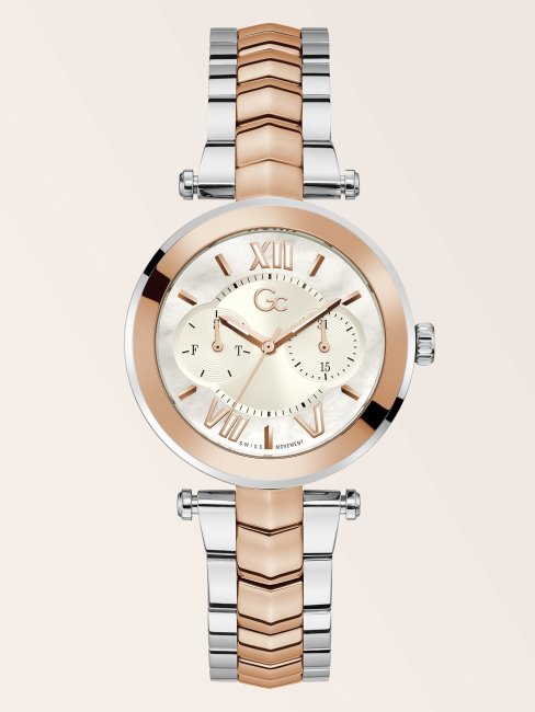 Montre Guess Gc Acier Calendrier Ou Rose