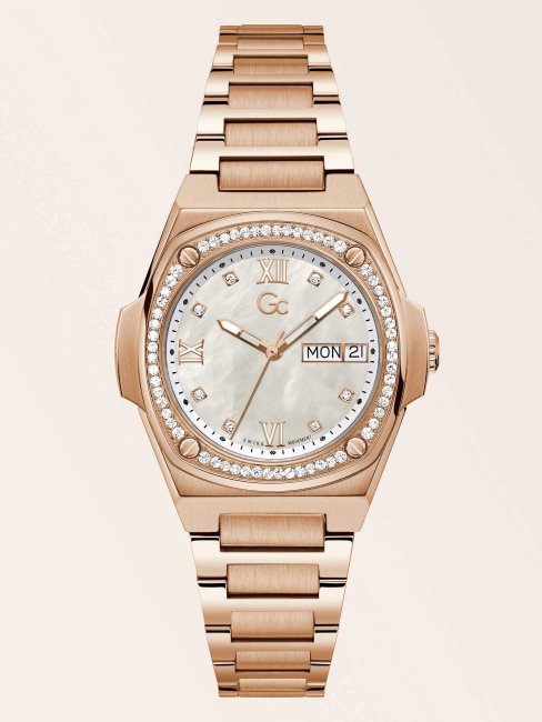 Montre Analogique Guess En Or Rose Et Cristaux Gc