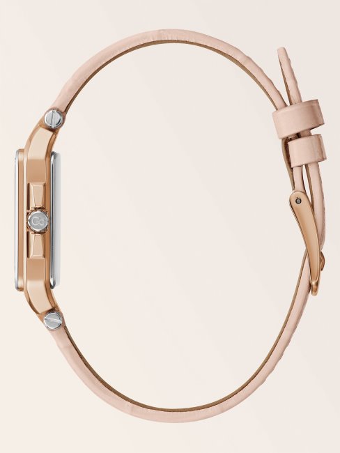 Montre Analogique En Cuir Gc Guess Or Rose