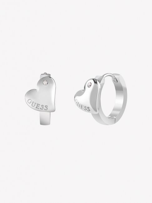 Boucles D'oreilles-coeurs-fluides Argent Guess
