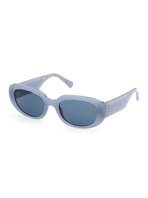 Lunettes De Soleil Ovales Modèle Guess Bleu