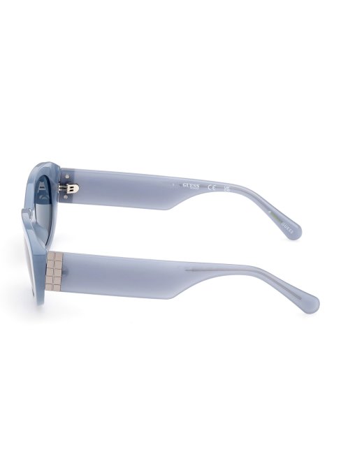 Lunettes De Soleil Ovales Modèle Guess Bleu