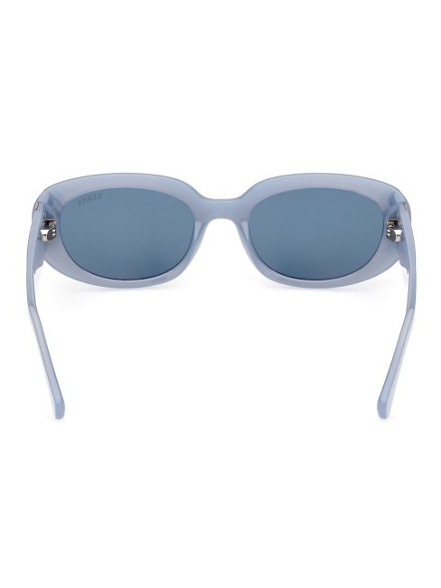 Lunettes De Soleil Ovales Modèle Guess Bleu