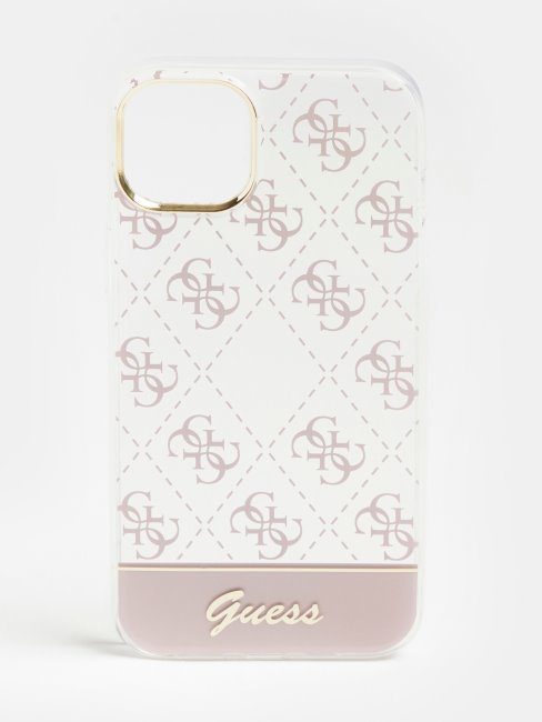 Coque Iphone 14 Plus 4g Logo Guess Rose