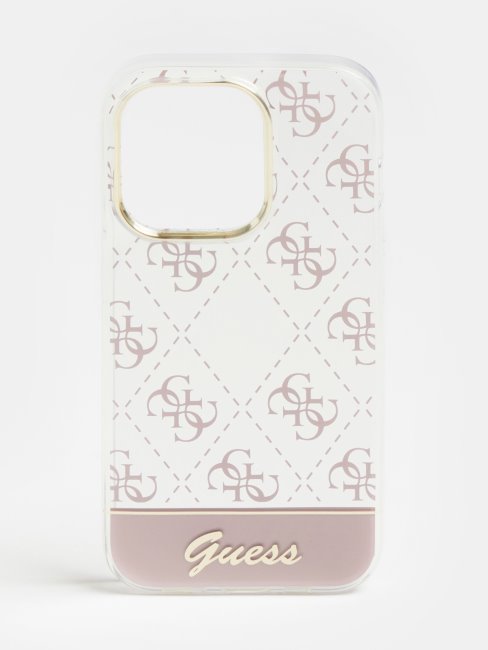 Coque Iphone 14 Pro 4g Rose Logo Guess