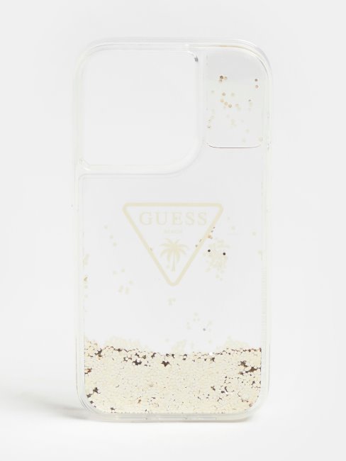 Coque Iphone 14 Pro Glitter Blanche Guess