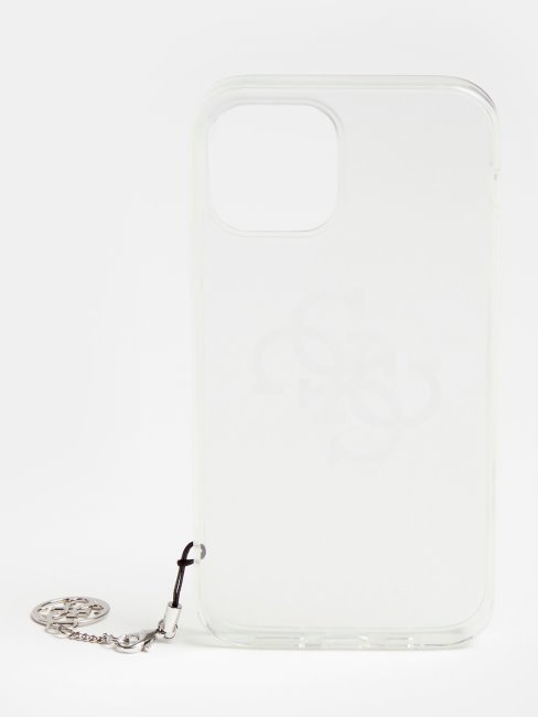 Coque Iphone 12/12 Pro 4f Logo Guess Argent