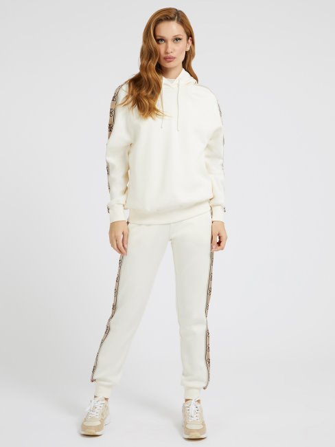 Pantalon De Jogging à Bande Logo Blanc Guess