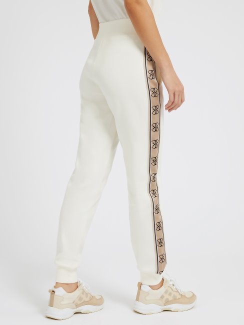 Pantalon De Jogging à Bande Logo Blanc Guess