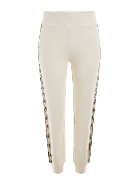 Pantalon De Jogging à Bande Logo Blanc Guess
