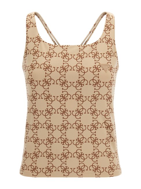 Guess Top Beige Avec Logo Sur L'ensemble