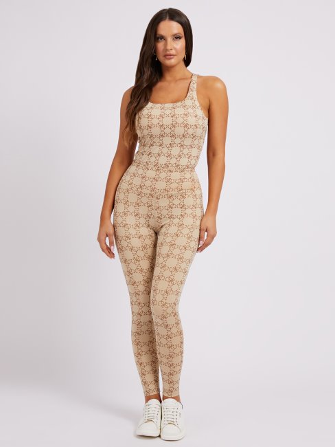 Legging Logo All Over Beige Guess