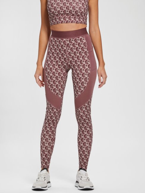 Legging Rouge à Logo Guess All Over