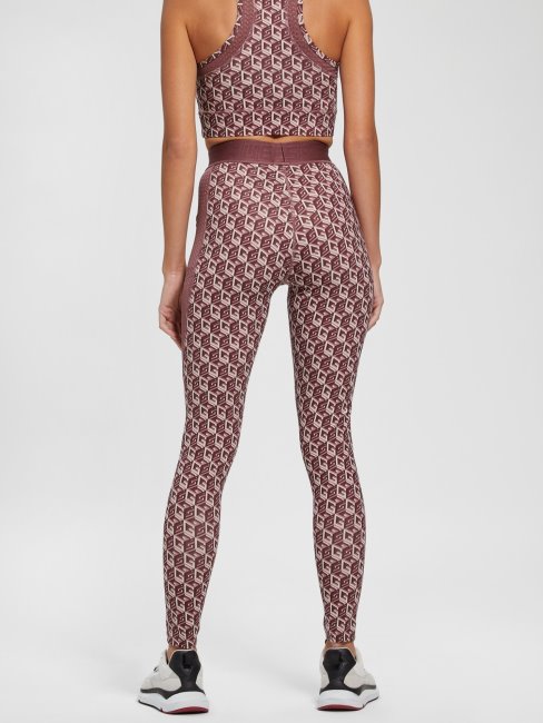 Legging Rouge à Logo Guess All Over