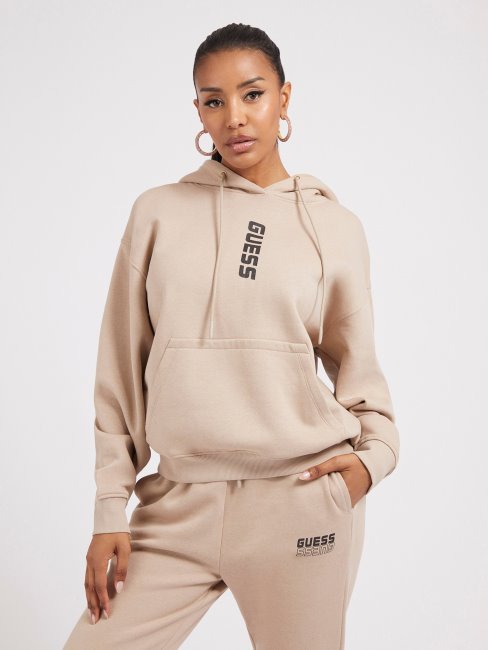 Sweat Logo Devant Guess Beige