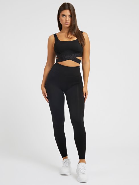 Logo Sur Le Devant Haut Actif Guess Noir