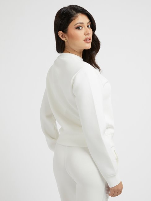 Sweat Blanc Logo Devant Guess