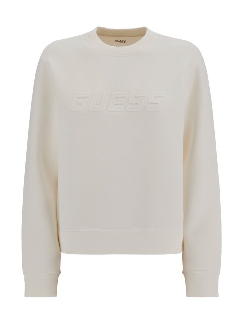 Sweat Blanc Logo Devant Guess