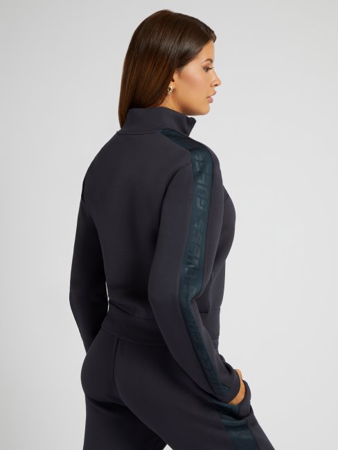 Sweat Zippé Gris Foncé Guess