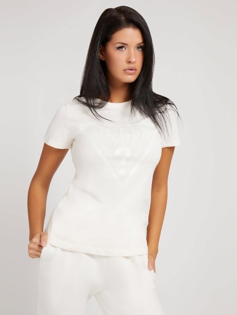 T-shirt Guess Blanc à Logo Sur Le Devant