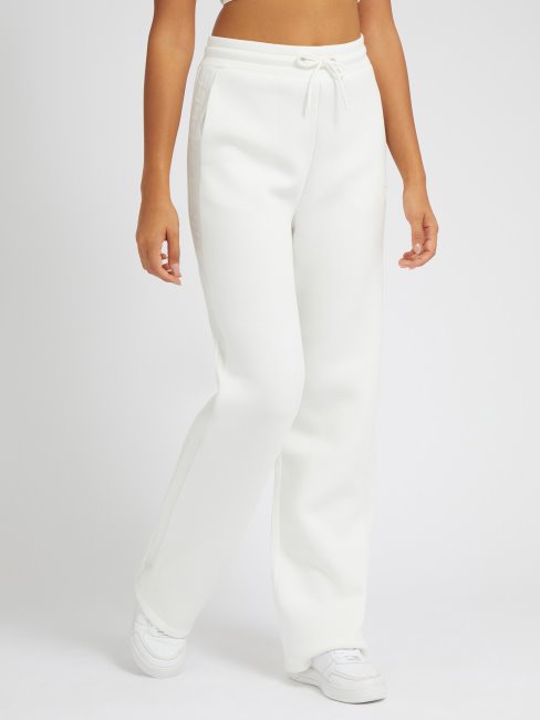 Guess Pantalon Blanc à Bande Logo