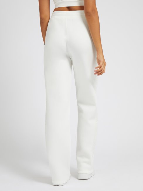 Guess Pantalon Blanc à Bande Logo