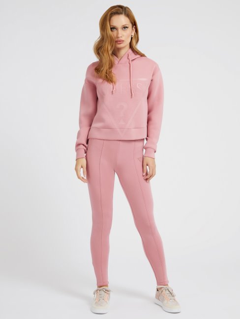Guess Sweat Rose En Plongée Avec Logo Triangle Sur Le Devant