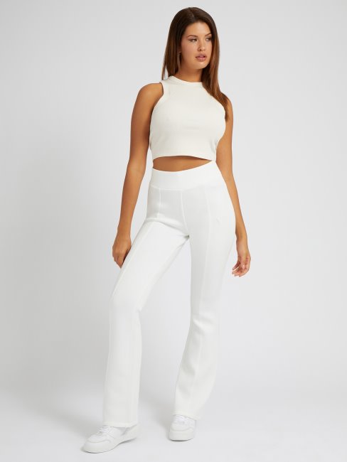 Pantalon évasé En Scuba Blanc Guess