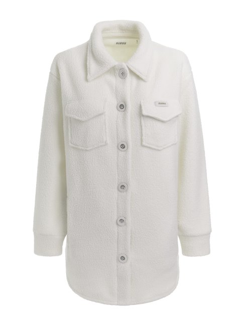 Robe Chemisier En Fausse Fourrure Marron Guess