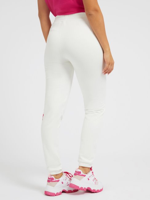 Guess Side Floral Logo Pantalon De Jogging Blanc
