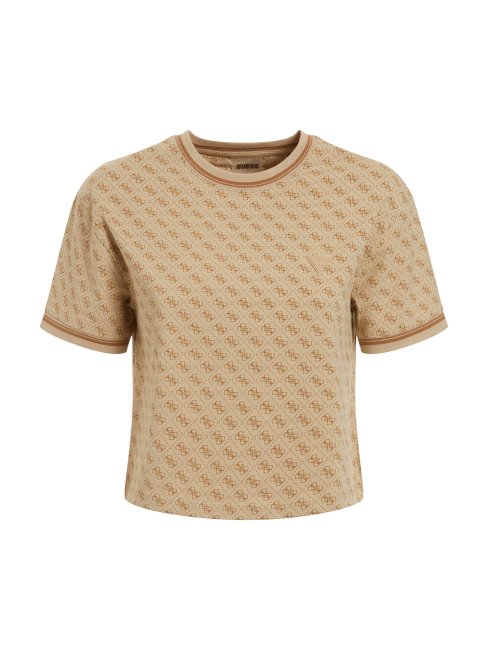 T-shirt Beige à Logo All Over Guess
