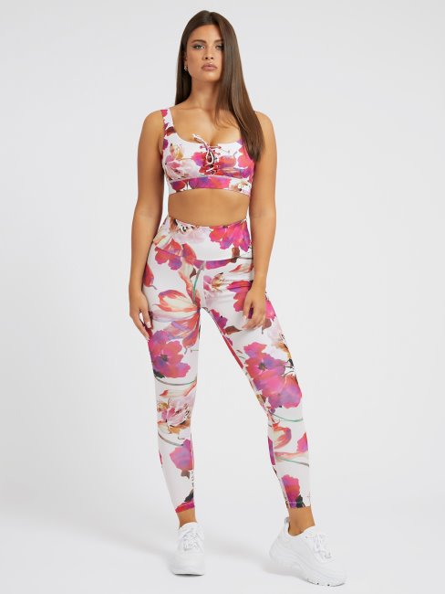 Legging Imprimé Fleuri All Over Guess Rouge Multi