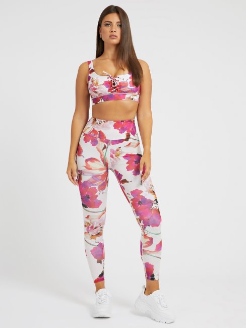 Guess Haut Actif Multi-fleurs Rouge Sur Toute La Surface