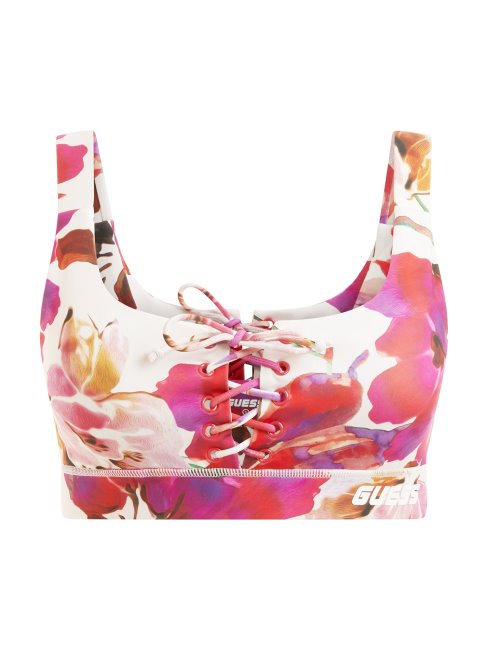 Guess Haut Actif Multi-fleurs Rouge Sur Toute La Surface