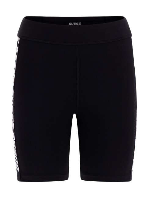 Guess Short De Motard Noir à Bande Logo
