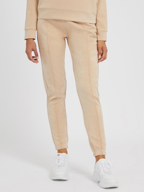 Guess Pantalon De Jogging En Suédine Beige