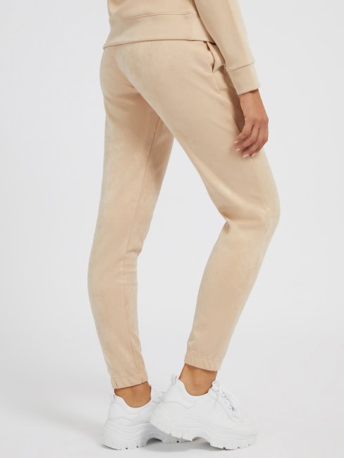 Guess Pantalon De Jogging En Suédine Beige