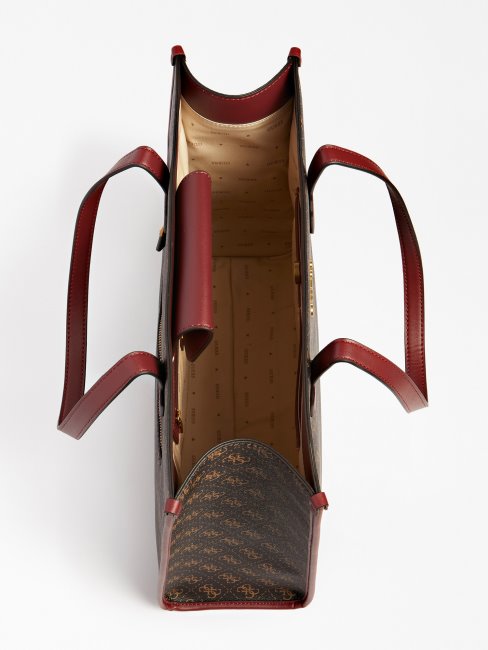 Sac Shopping Noir Guess Silvana 4g Logo