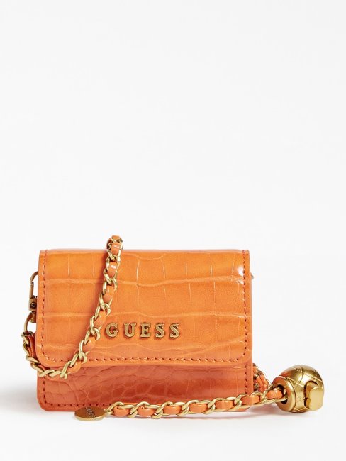 Mini Sac à Bandoulière Guess Orange à Imprimé Croco