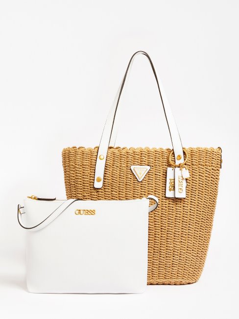 Guess Lilica Shopper Raphia Blanc