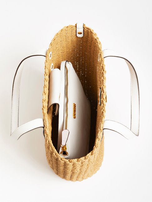 Guess Lilica Shopper Raphia Blanc