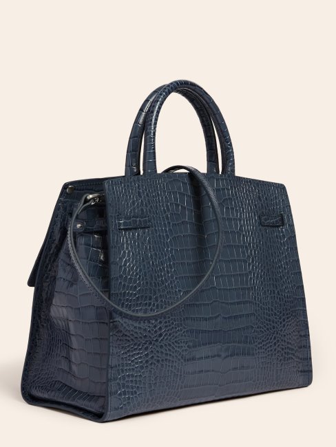 Sac à Main Bleu Guess Megan Luxe En Cuir Véritable