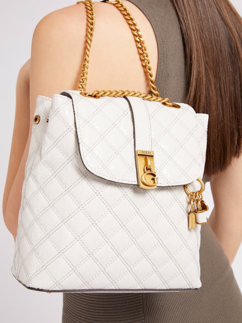Guess Gaia 4g Logo Mini Sac à Dos Blanc
