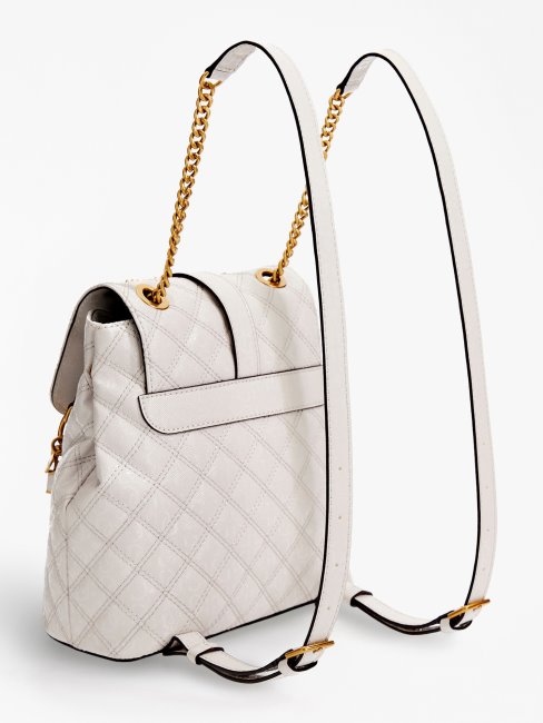 Guess Gaia 4g Logo Mini Sac à Dos Blanc