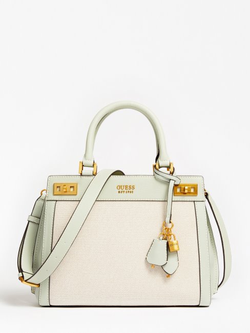 Katey Logo Charm Sac à Main Vert Clair Guess
