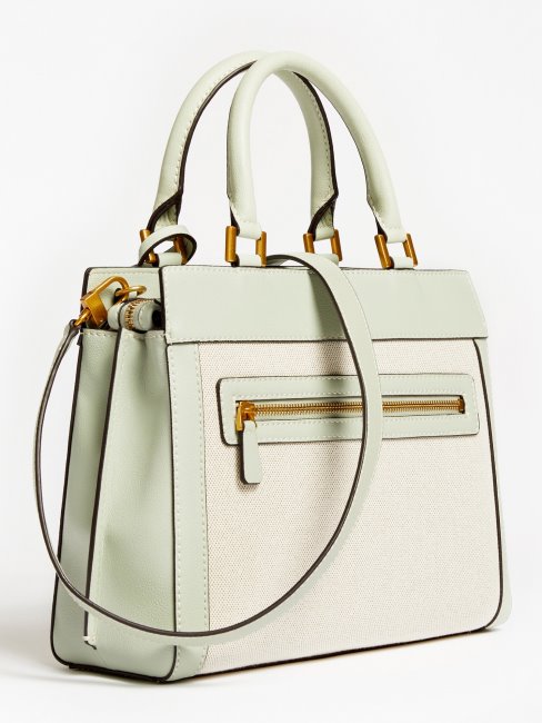 Katey Logo Charm Sac à Main Vert Clair Guess