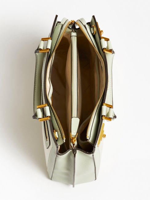 Katey Logo Charm Sac à Main Vert Clair Guess