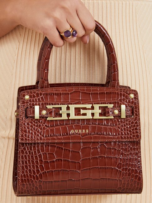 Guess Mini Sac à Main Cristina Marron
